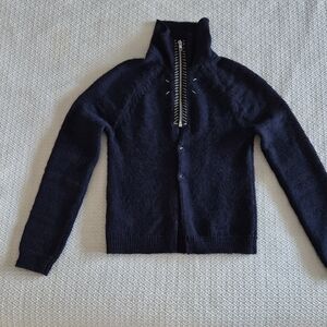 Maison Margiela Navy Blue Knit Cardigan